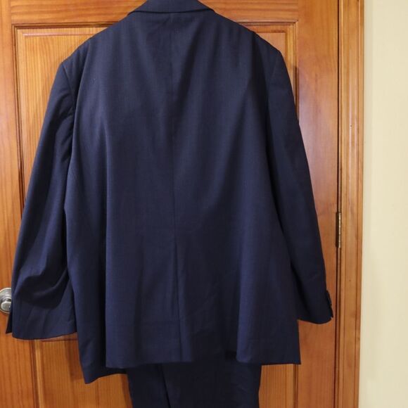 Petrocelli Charcoal Pinstripe Wool Suit Suspenders 58R Mens Tailored Classic - Picture 10 of 13